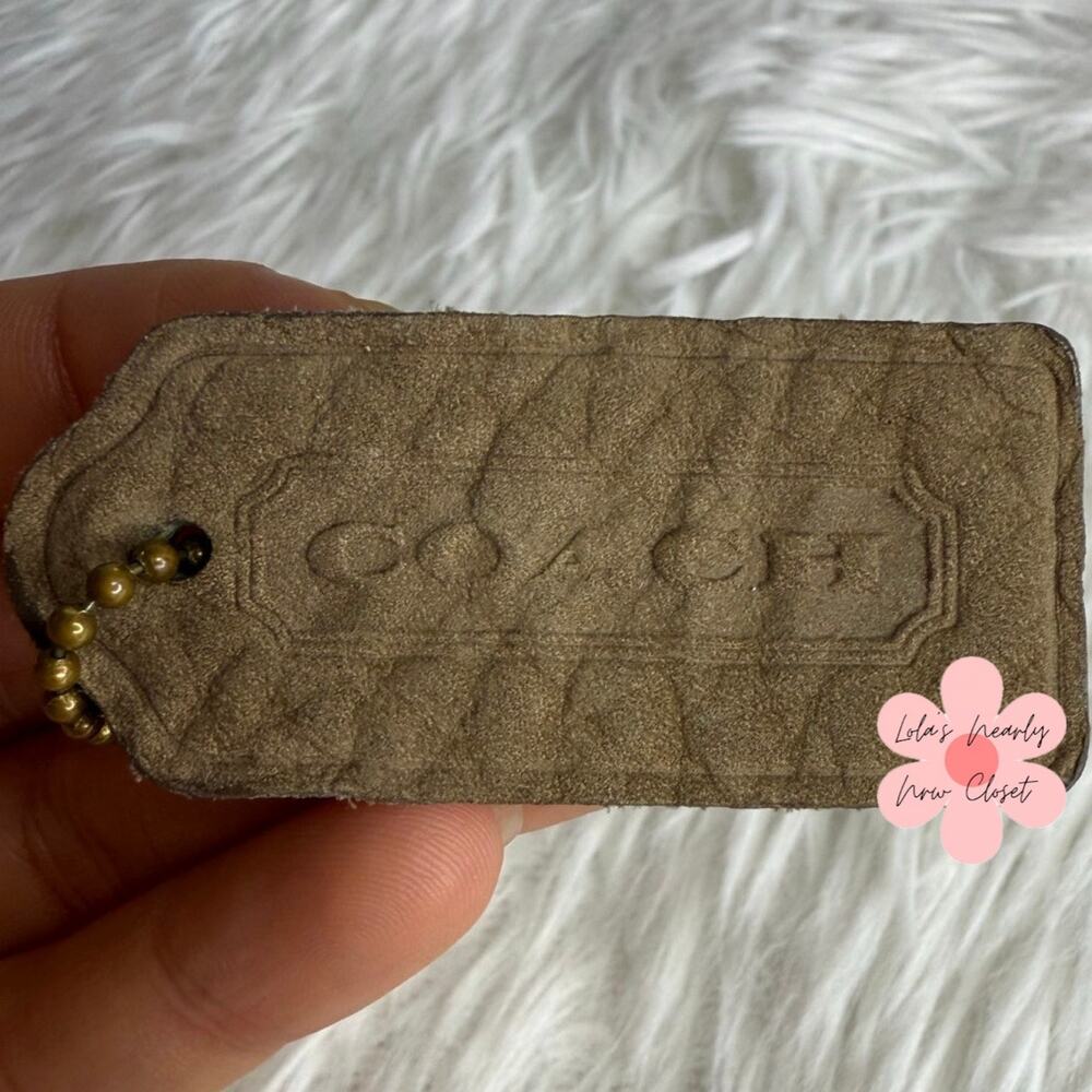 Vintage COACH y2k Nubuck Fob Bag Charm Hang tag Hangtag
